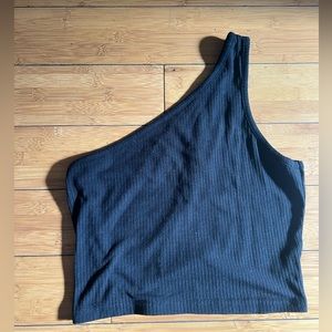 Black one shoulder top